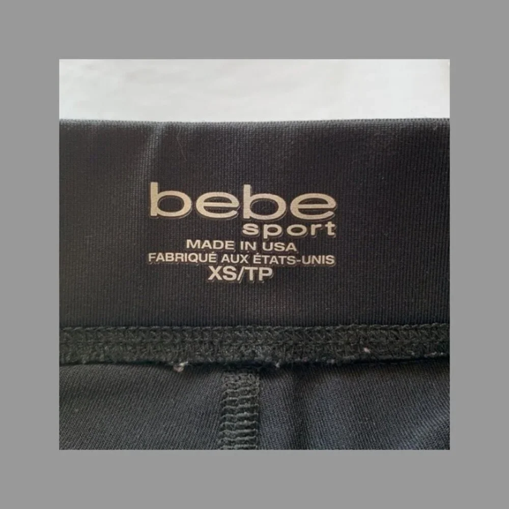 BEBE Sport Teal Black Capri GYM Activewear Leggings Size XS GUC #M-070